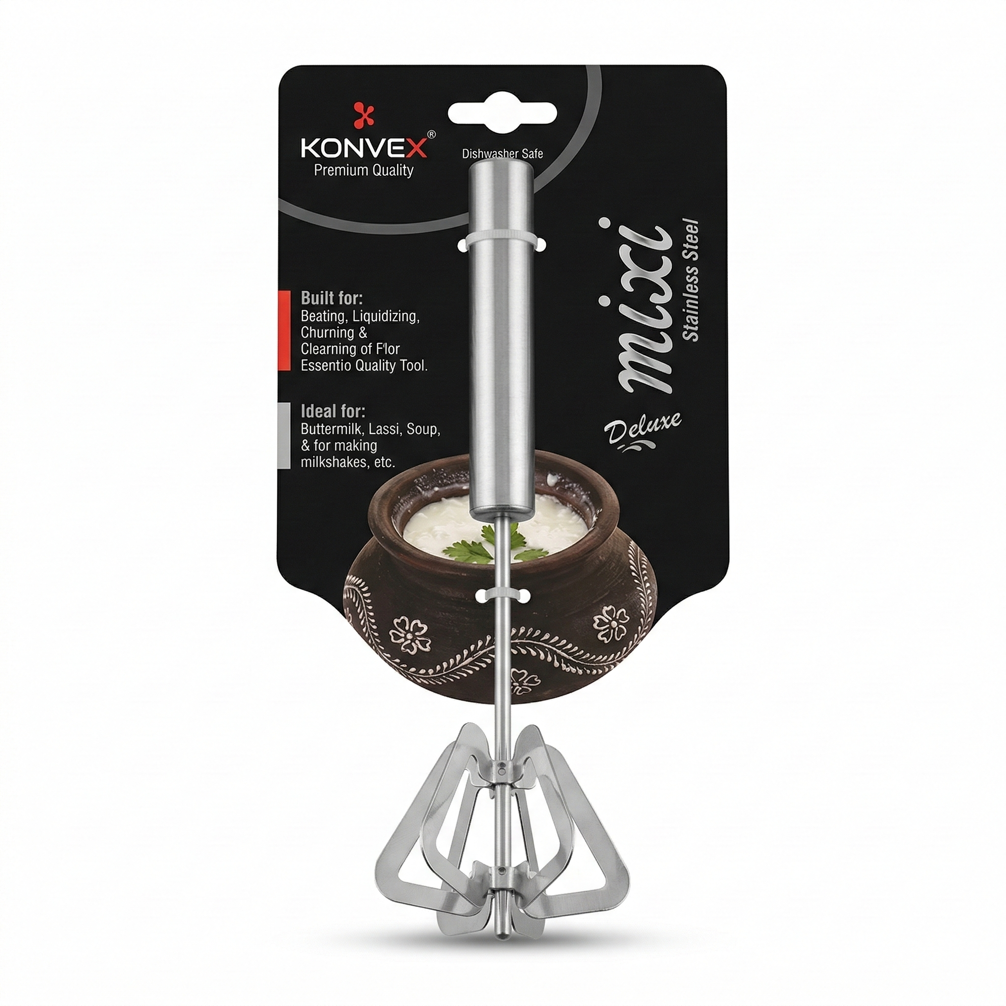 Push Whisk Beater – Hand Press Egg & Cream Mixer - Image 2