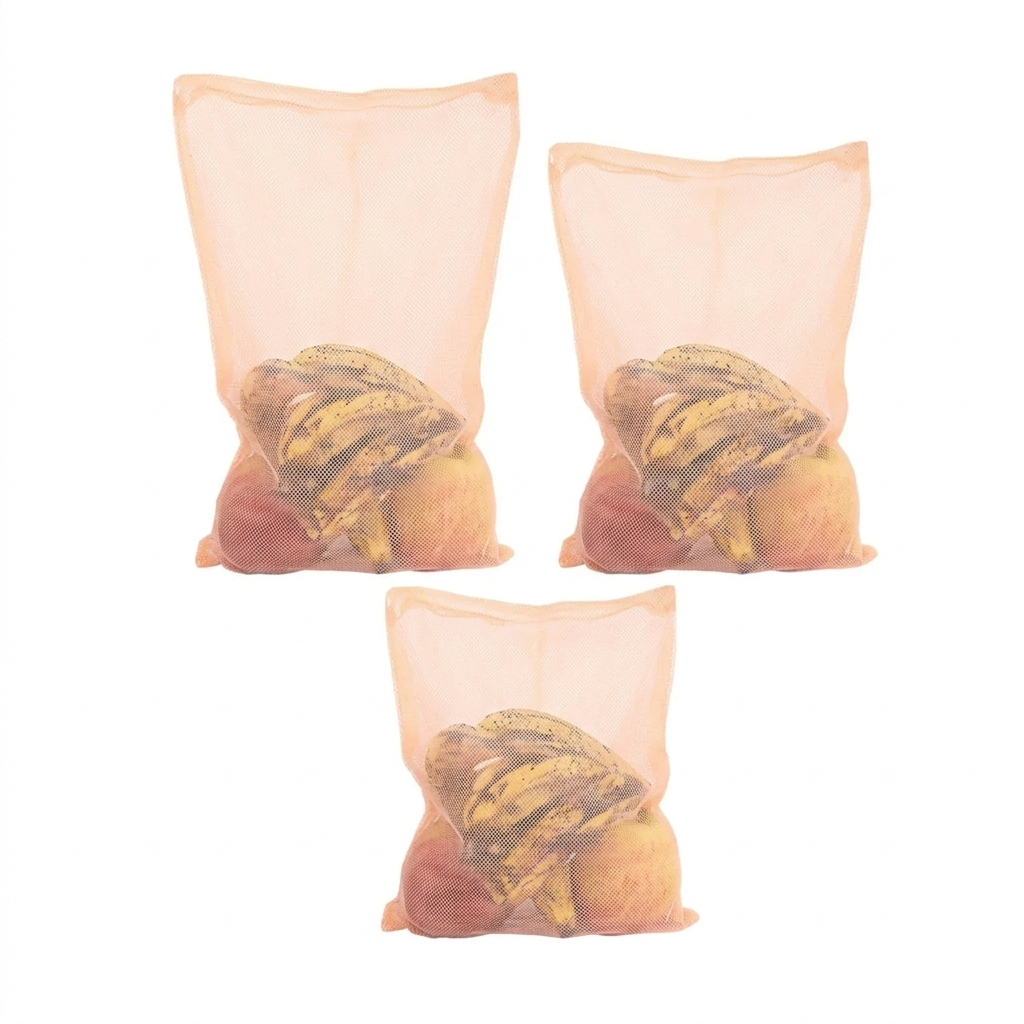 Mesh Fridge Storage Bags – Reusable Zip-Lock Vegetable & Fruit Organizer - Image 5