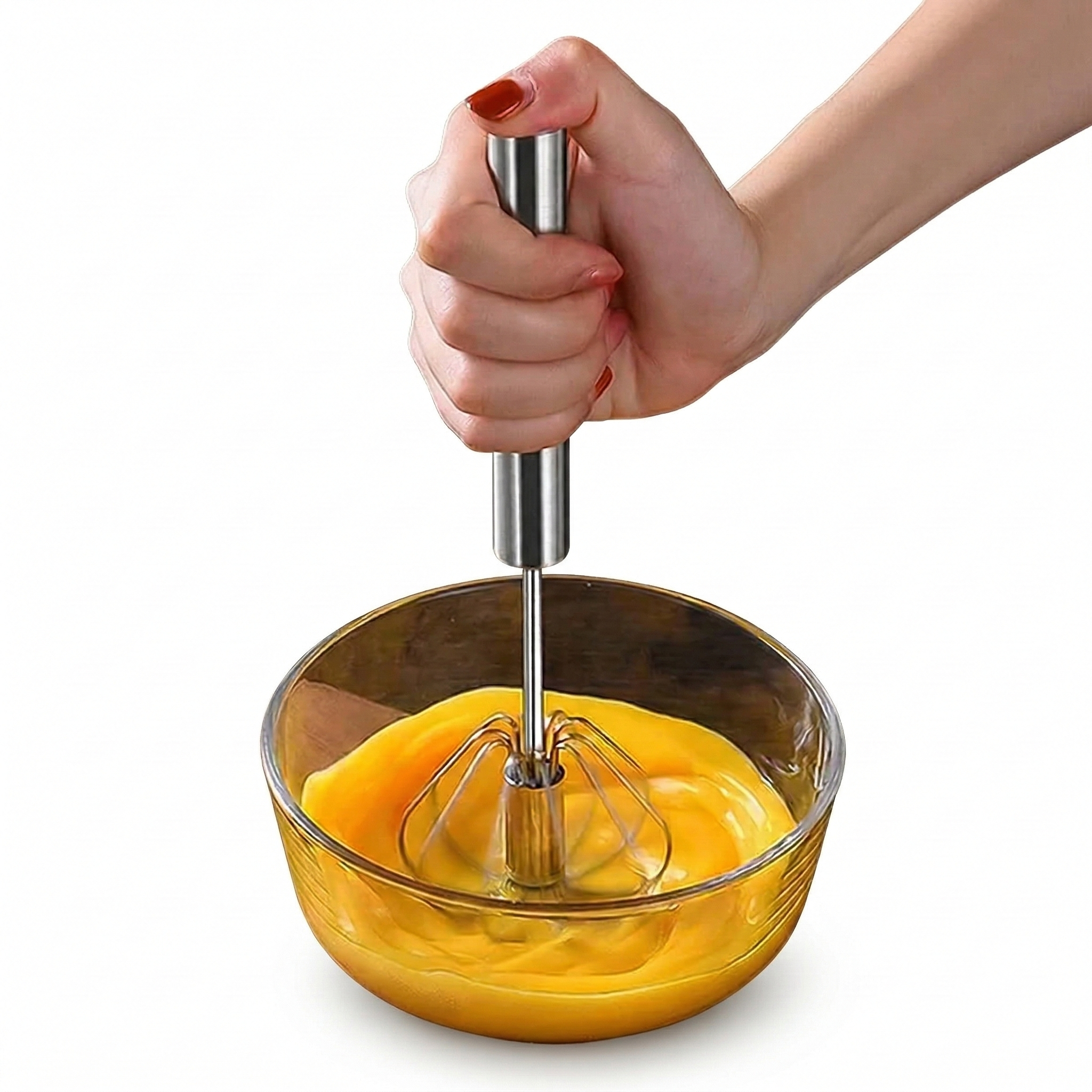 Push Whisk Beater – Hand Press Egg & Cream Mixer - Image 4