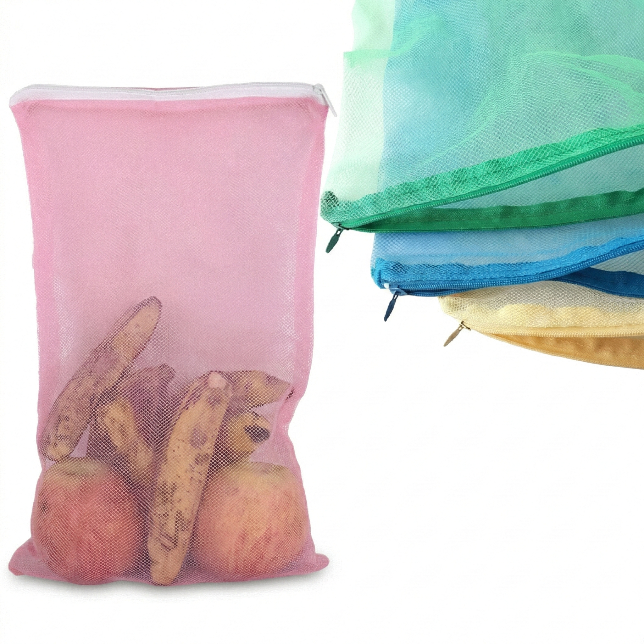 Mesh Fridge Storage Bags – Reusable Zip-Lock Vegetable & Fruit Organizer - Image 6