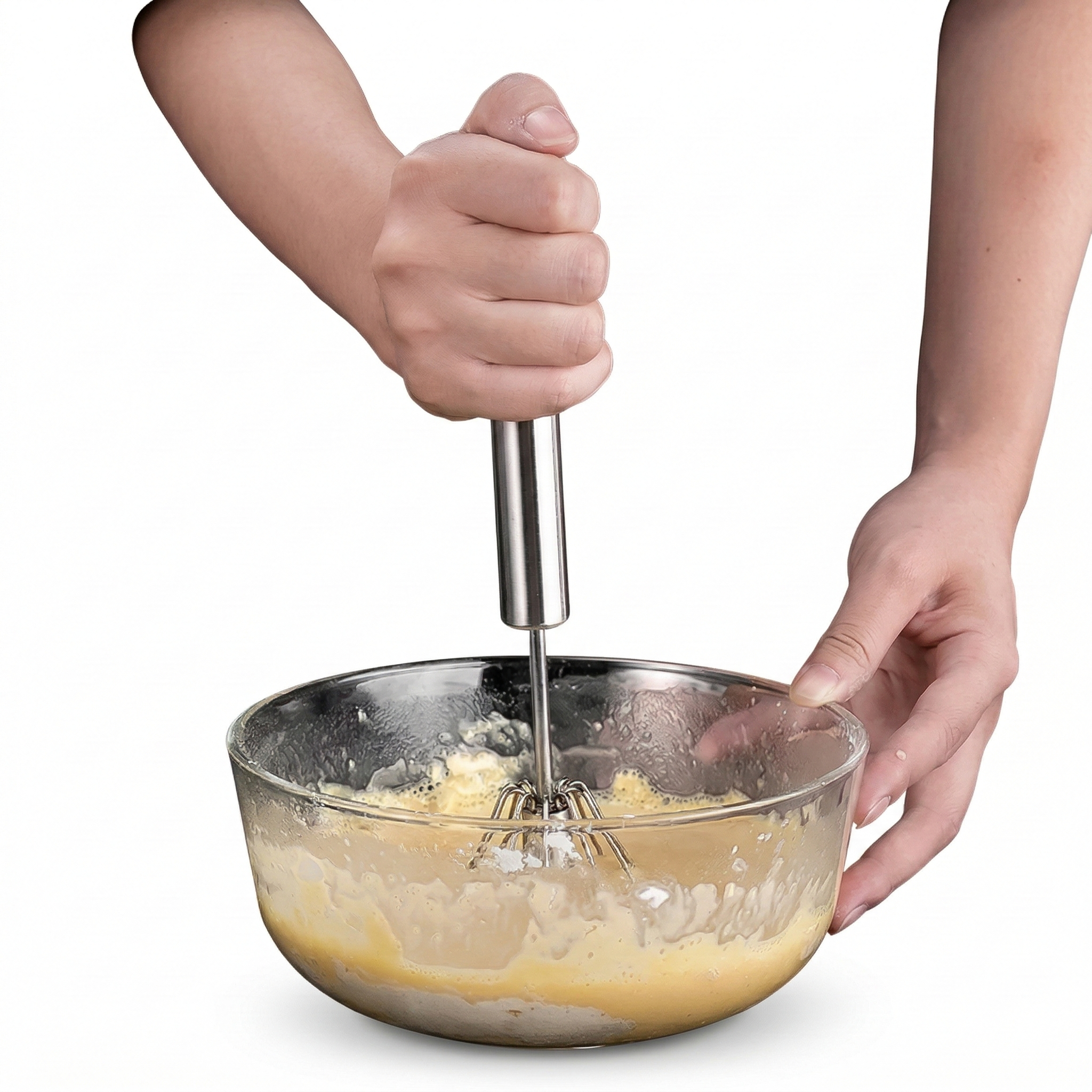 Push Whisk Beater – Hand Press Egg & Cream Mixer - Image 7