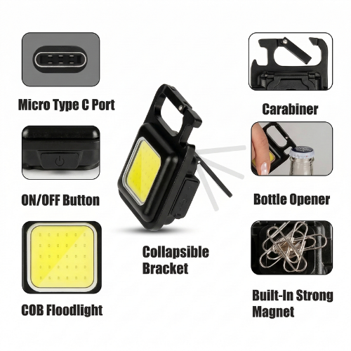 Mini Rechargeable Keychain Flashlight - Image 3