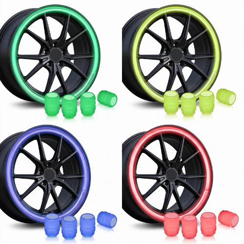 Luminous tyre valve caps ? glow-in-the-dark air stem covers (4 pcs / mix colour) - Image 5
