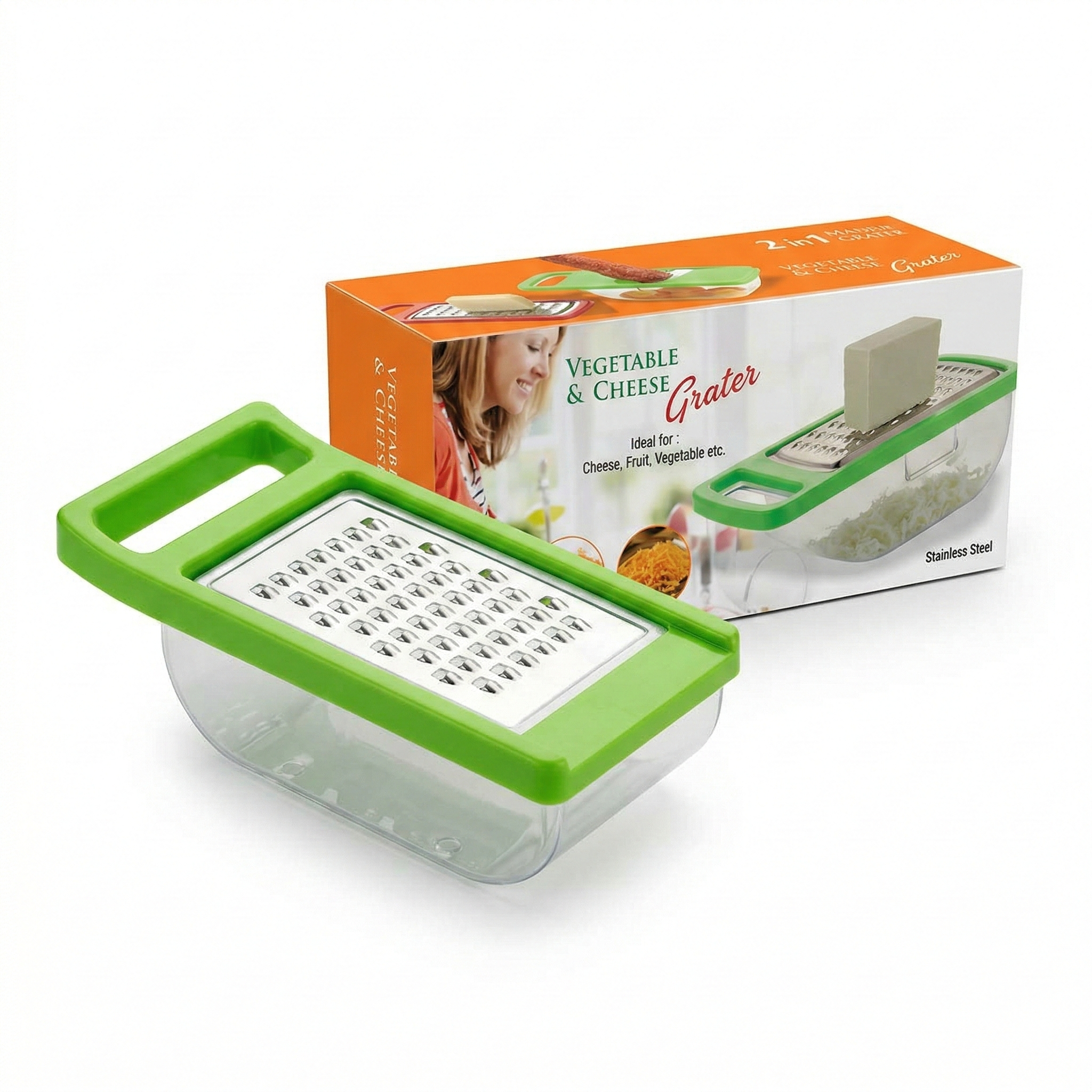 Stainless Steel Cheese Grater – Multi-Purpose Vegetable & Cheese Shredder